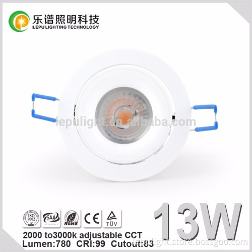 Sunset 2000K-3000K CCT 0-100% Dimmable COB LED downlight